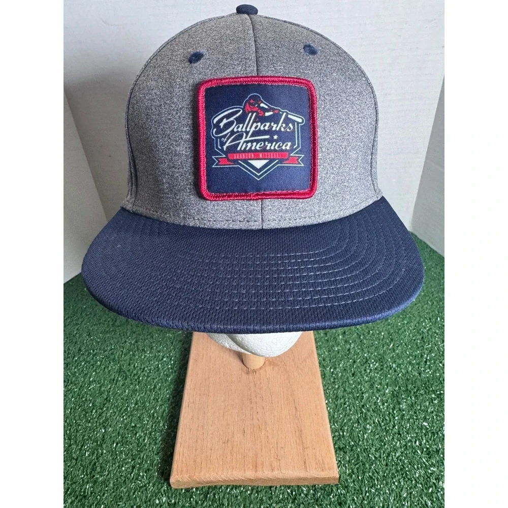 Ballparks America Baseball Cap Hat Gray Navy Blue OC Sports L/XL‎ Branson